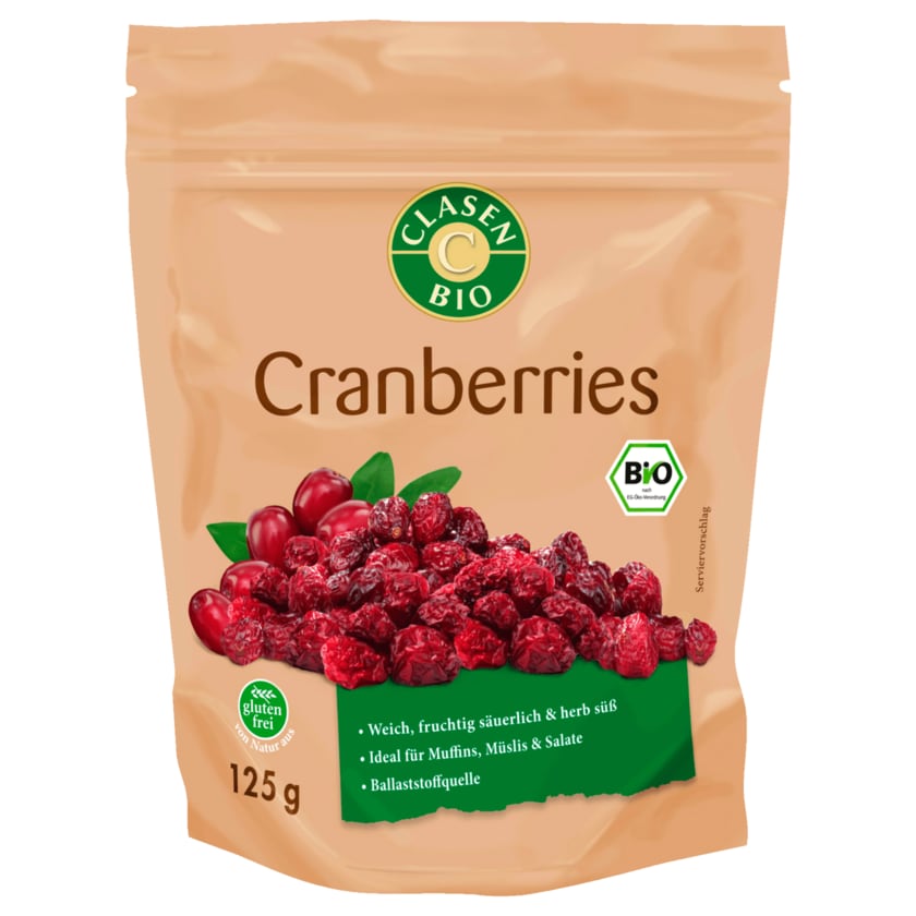 Clasen Bio Cranberries glutenfrei 125g